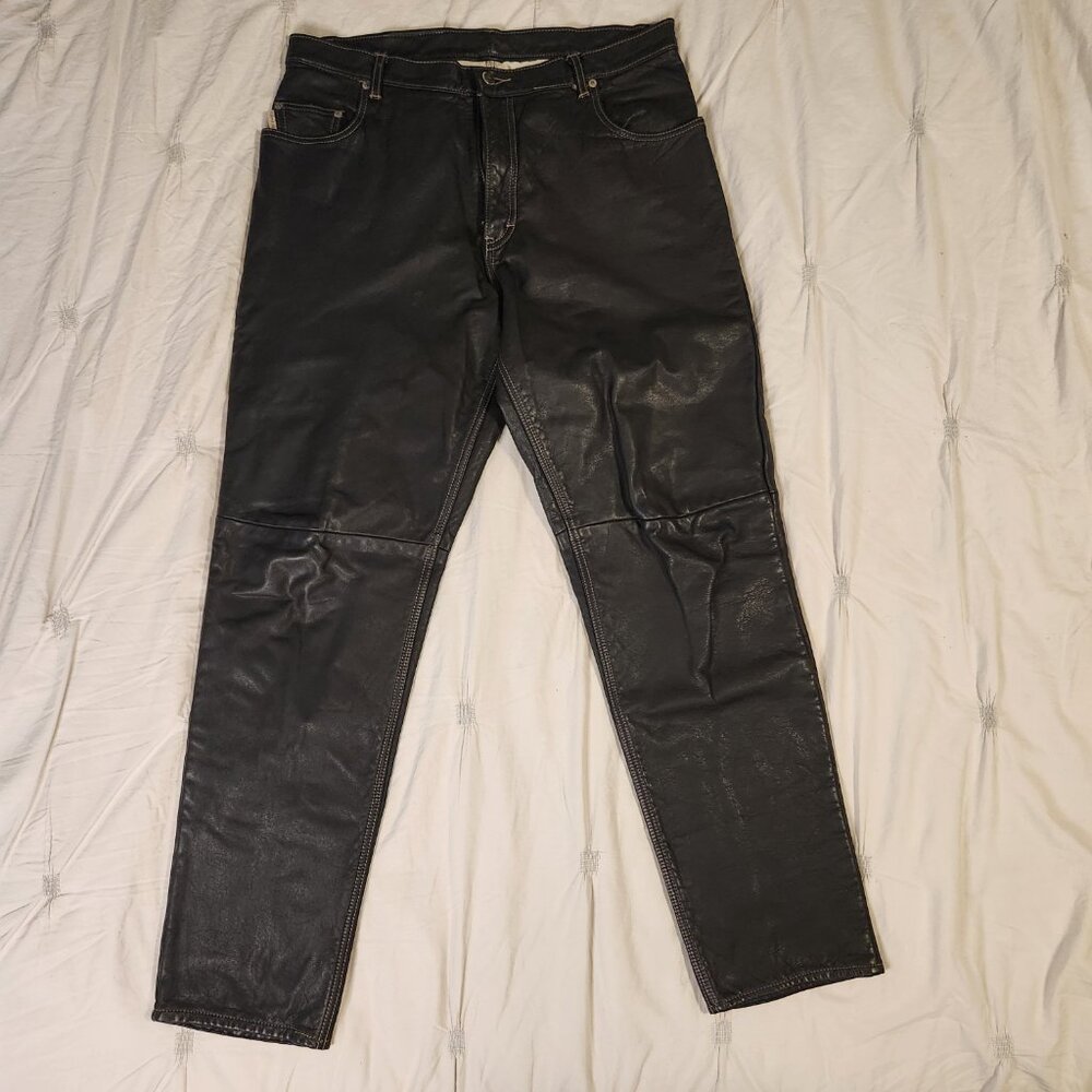 Skott's Wash 2 Wear Machine Washable Black Leather Pants